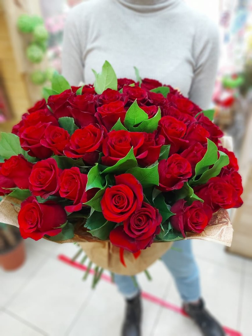 Красные розы 51 шт.